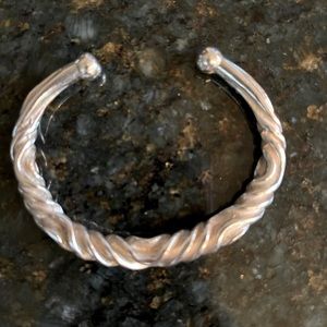 Open cuff silver bracelet